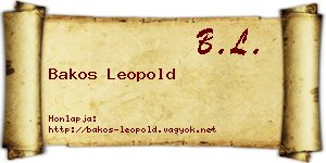 Bakos Leopold névjegykártya